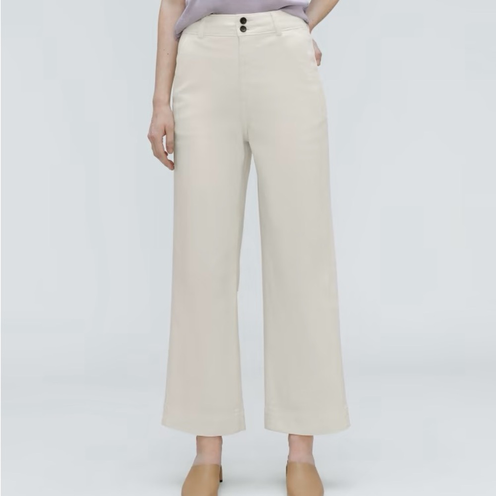 Everlane The Organic Wide Leg Pant Womens 2 Bone